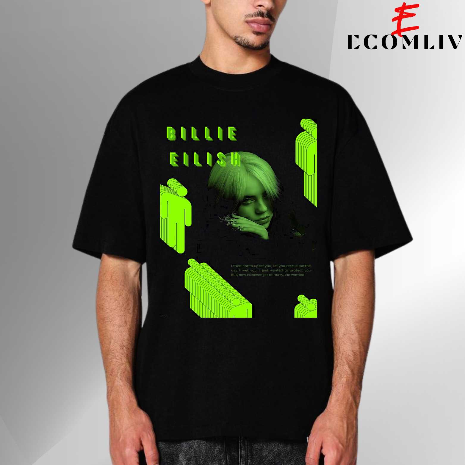 Billie-Eilish T-Shirt, Pop-Star-Streetwear-Tee
